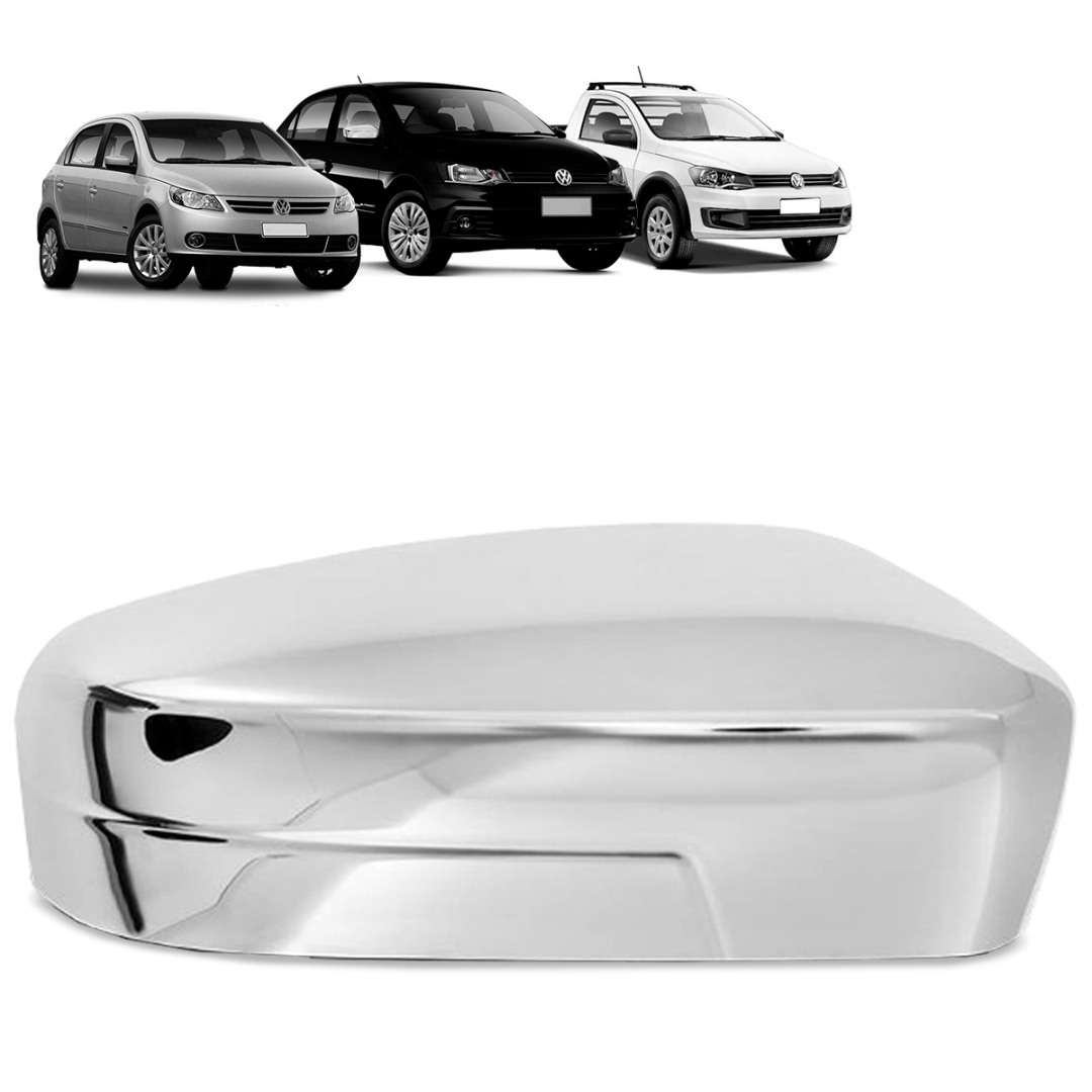 Aplique Retrovisor Gol Voyage Saveiro 2008 a 2013 Cromado Lado Direito